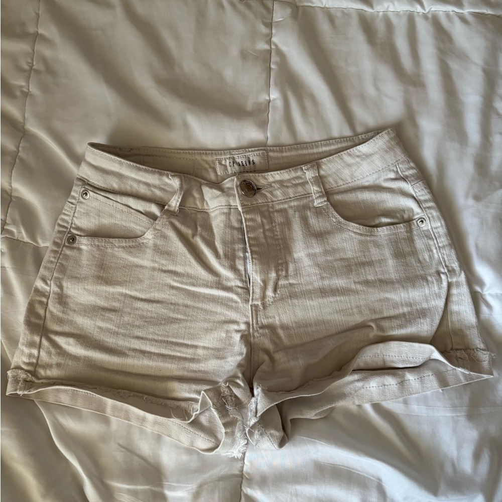 White Jean Shorts
